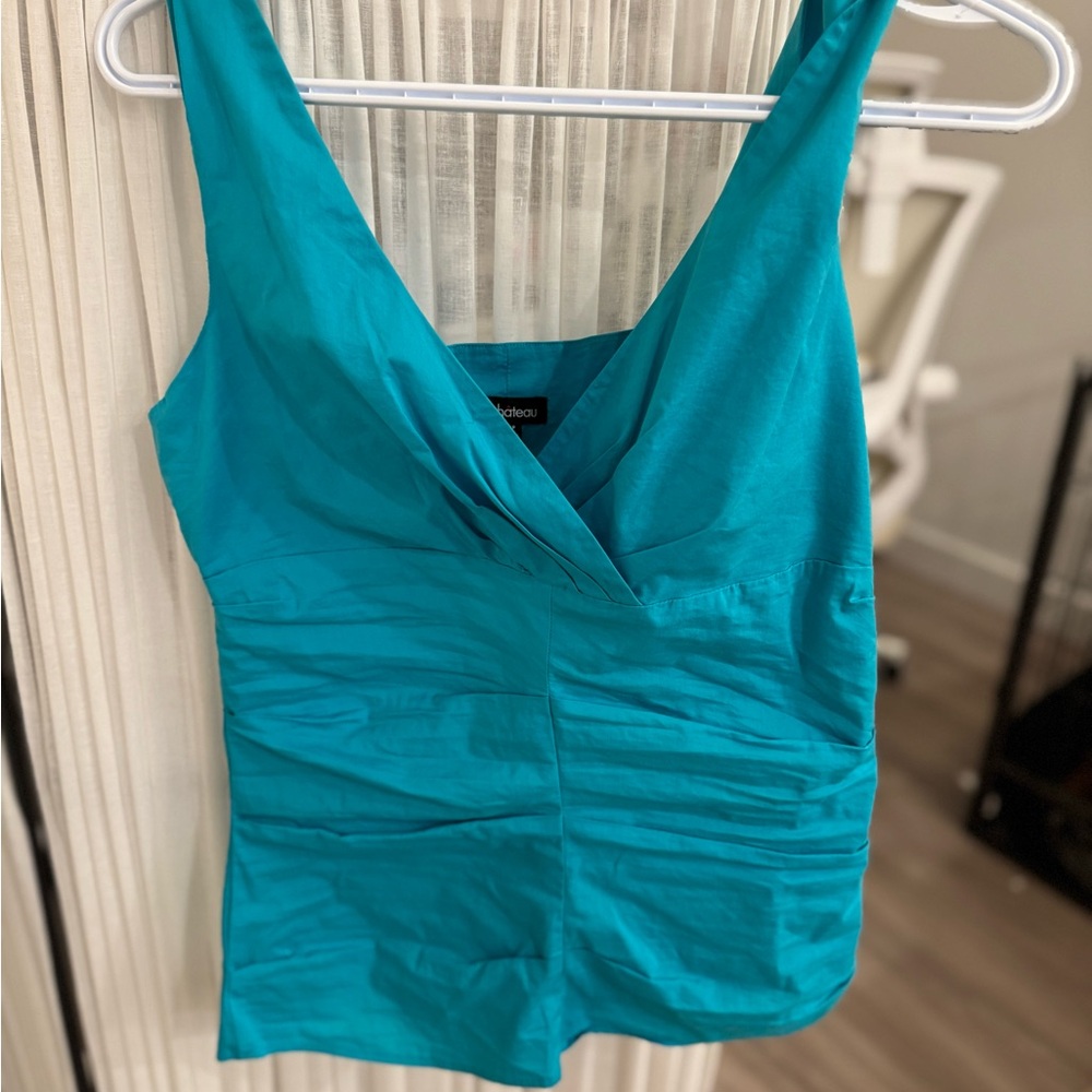 Vintage Teal Sleeveless Women's Top